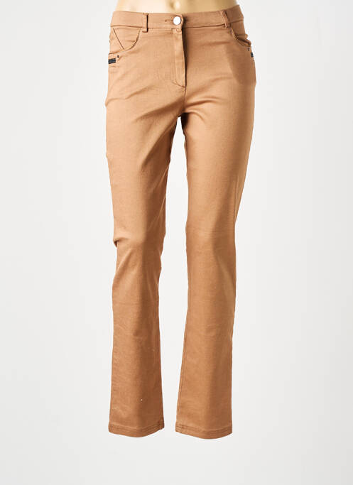 Pantalon slim marron CHRISTINE LAURE pour femme