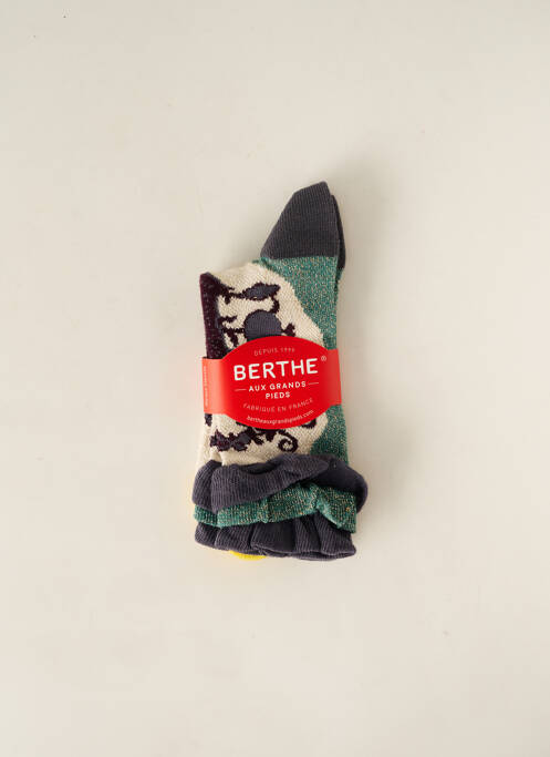 Chaussettes bleu BERTHE AUX GRANDS PIEDS pour femme