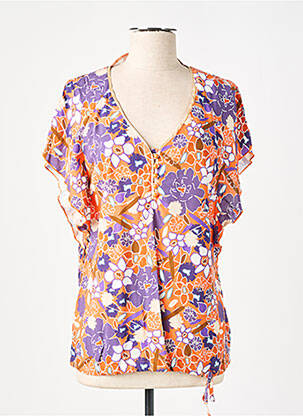 Top imprimé fantaisie manches courtes orange MERI & ESCA femme