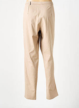 Pantalon droit fermeture zippée sous rabat boutonné beige MERI & ESCA femme
