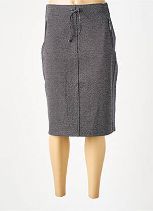 Jupe mi-longue coupe droite gris BARBARA LEBEK femme