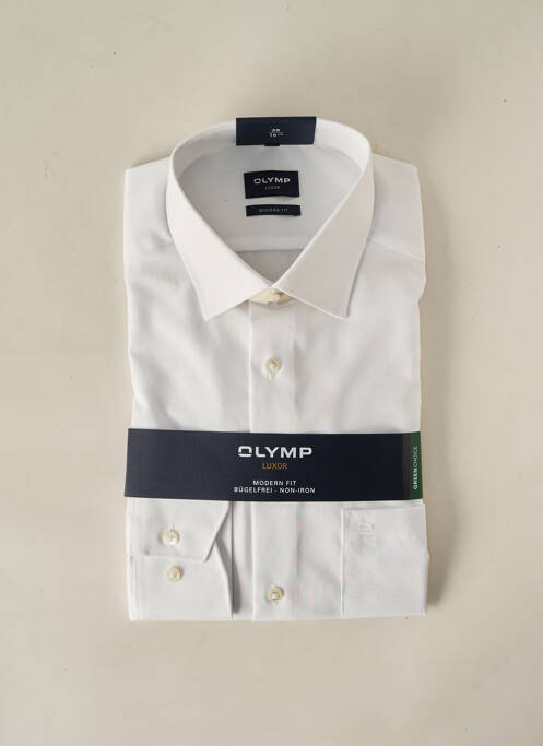 Chemise manches longues blanc OLYMP pour homme