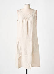 Robe mi-longue beige COULEURS DU TEMPS pour femme seconde vue