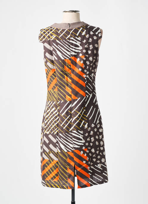 Robe mi-longue marron GUY DUBOUIS pour femme