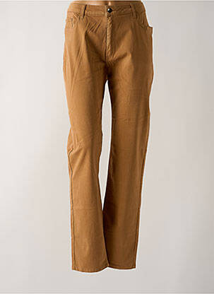 Pantalon droit fermeture zippée sous rabat boutonné beige GUY DUBOUIS femme