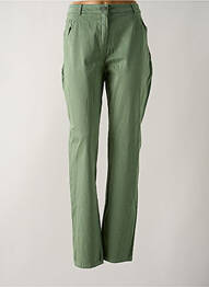 Pantalon droit fermeture zippée sous rabat boutonné vert GUY DUBOUIS femme