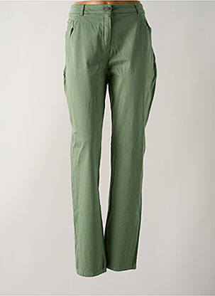 Pantalon droit fermeture zippée sous rabat boutonné vert GUY DUBOUIS femme