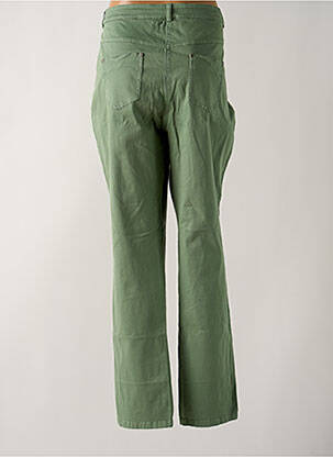 Pantalon droit fermeture zippée sous rabat boutonné vert GUY DUBOUIS femme