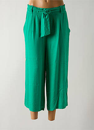 Pantacourt taille élastique vert COULEURS DU TEMPS femme