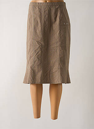 Jupe mi-longue coupe droite beige GUY DUBOUIS femme