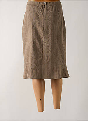 Jupe mi-longue coupe droite beige GUY DUBOUIS femme
