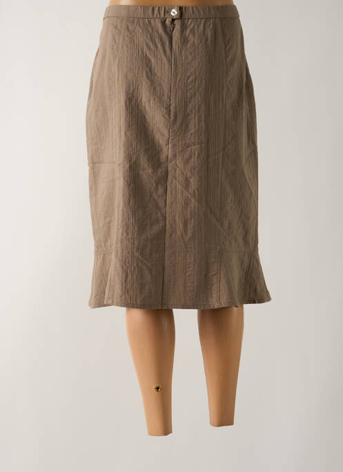 Jupe mi-longue beige GUY DUBOUIS pour femme