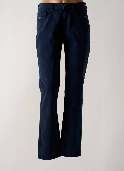 Pantalon droit bleu fonce GUY DUBOUIS pour femme