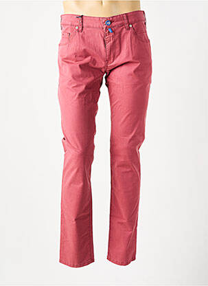 Pantalon slim fermeture zippée sous rabat boutonné rouge MEYER homme