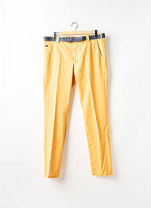 Pantalon chino tissage popeline taille normale jaune MEYER homme