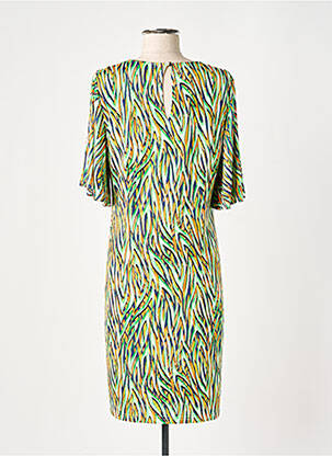 Robe mi-longue coupe fluide manches courtes vert BATIDA femme
