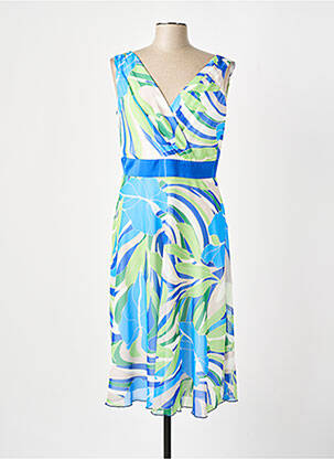 Robe mi-longue coupe fluide sans manche bleu ESTEL COLLECTION femme
