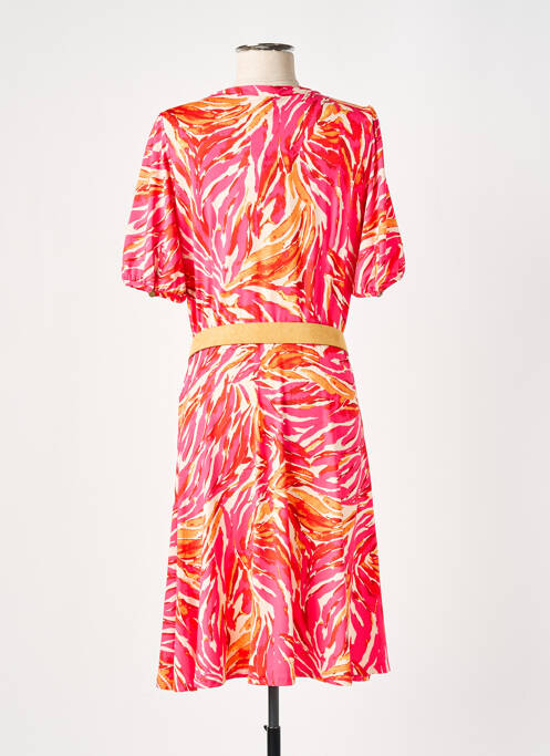 Robe mi-longue rose K-DESIGN pour femme