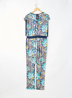 Combi-pantalon coupe fluide manches courtes bleu GRIFFON femme