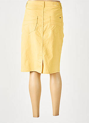Jupe mi-longue stretch jaune GRIFFON femme