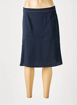 Jupe mi-longue coupe droite bleu CHRISTINE LAURE femme
