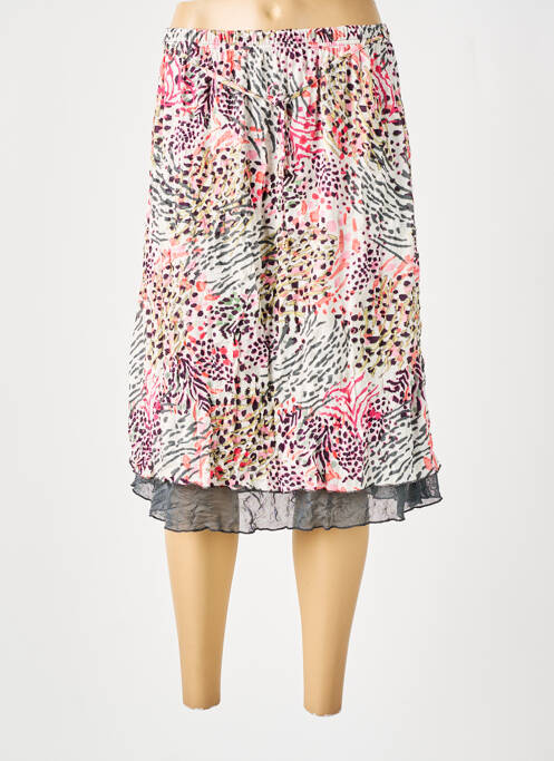 Jupe mi-longue taille normale beige GRIFFON femme