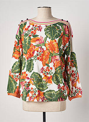 Pull col bateau manches longues vert FELINO femme
