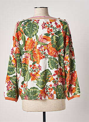 Pull col bateau manches longues vert FELINO femme