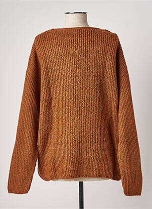 Pull tissage chiné manches longues marron FELINO femme