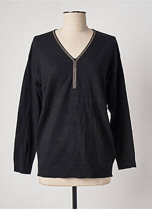 Pull col v manches longues noir FELINO femme