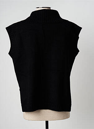 Pull col v manches courtes noir FELINO femme