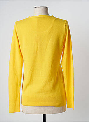 Pull coupe cintrée manches longues jaune FELINO femme