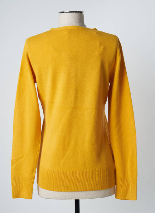 Pull coupe cintrée manches longues jaune FELINO femme