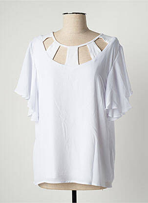 Top stretch manches courtes blanc FELINO femme