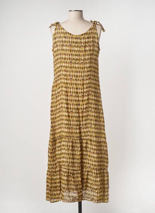 Robe mi-longue vert FELINO pour femme