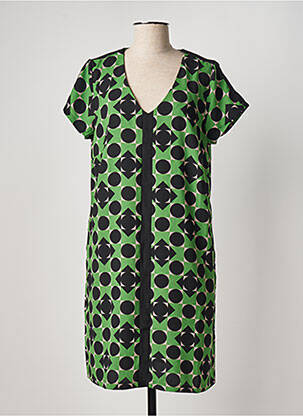 Robe courte manches courtes manches courtes vert FELINO femme
