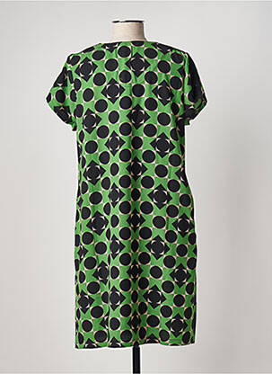 Robe courte manches courtes manches courtes vert FELINO femme