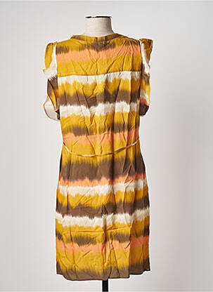 Robe courte manches courtes manches courtes jaune FELINO femme