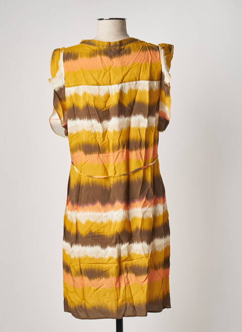 Robe courte manches courtes manches courtes jaune FELINO femme