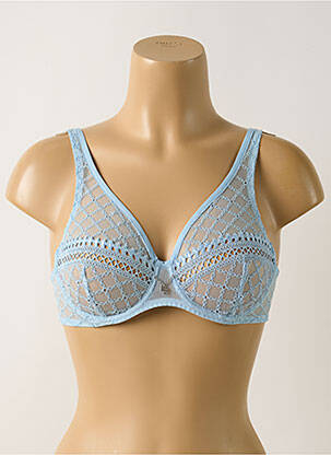 Soutien-gorge effet matière satinée haut soutien-gorge emboitant bleu LOUISA BRACQ femme