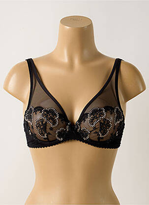 Soutien-gorge effet matière satinée haut soutien-gorge emboitant noir LOUISA BRACQ femme