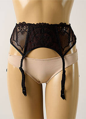 Guêpière/porte-jarretelle tissage dentelle marron LOUISA BRACQ femme