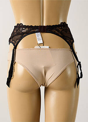 Guêpière/porte-jarretelle tissage dentelle marron LOUISA BRACQ femme