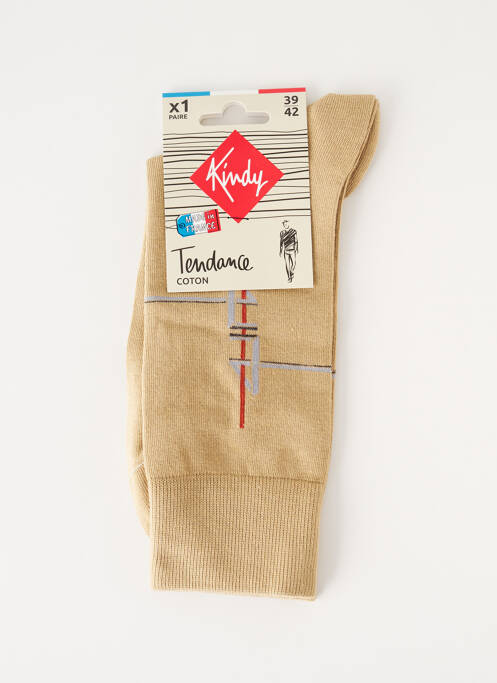 Chaussettes beige KINDY pour homme