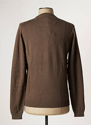 Pull stretch manches longues marron RECYCLED ART WORLD homme