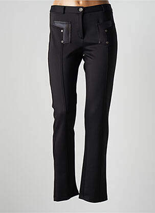 Pantalon slim tissage popeline taille normale noir HALOGENE femme