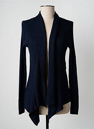 Gilet manches longues col châle bleu ESPRIT femme