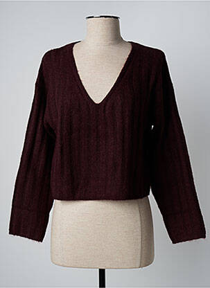 Pull tissage chiné manches longues rouge ESPRIT femme