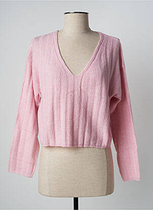Pull tissage chiné manches longues rose ESPRIT femme