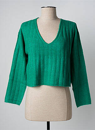 Pull tissage chiné manches longues vert ESPRIT femme